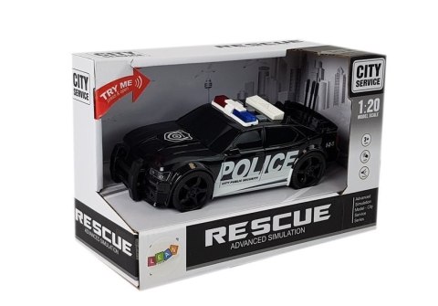 Auto Policja z Naciągiem, Światłami i Dźwiękami 1:20 Auto Policja z Naciągiem, Światłami i Dźwiękami 1:20