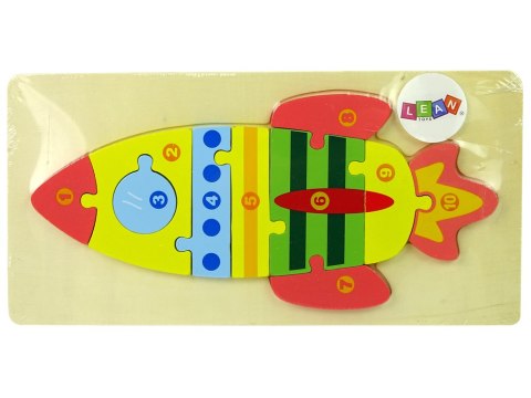 Zestaw Drewnianych Puzzli Rakieta Liczby Zestaw Drewnianych Puzzli Rakieta Liczby