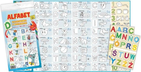 Alfabet. Kolorowanka z naklejkami. Format XL Alfabet. Kolorowanka z naklejkami. Format XL