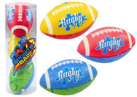 Zestaw 3 Piankowych Piłek Do Rugby 3 Kolory Zestaw 3 Piankowych Piłek Do Rugby 3 Kolory