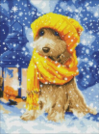 Diamentowa mozaika - Futrzany przyjaciel 30x40cm