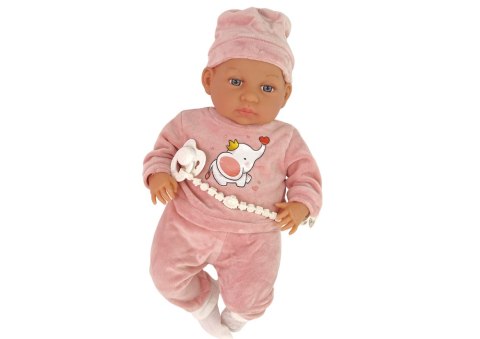 Lalka Bobas 46 cm Różowa Smoczek Becik Słonik Lalka Bobas 46 cm Różowa Smoczek Becik Słonik