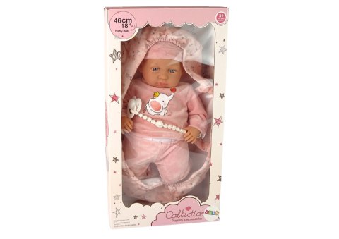 Lalka Bobas 46 cm Różowa Smoczek Becik Słonik Lalka Bobas 46 cm Różowa Smoczek Becik Słonik