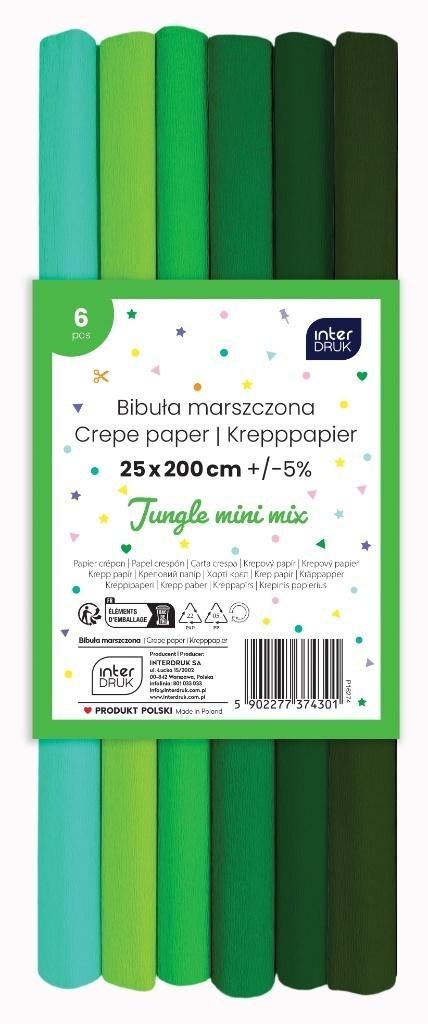 Bibuła marszczona Jungle mini mix 6szt 200x25cm Bibuła marszczona Jungle mini mix 6szt 200x25cm