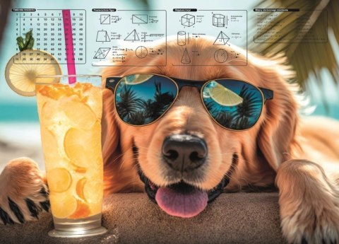 Mata na biurko z nadrukiem chillout dog