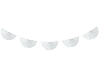 Girlanda papierowa W&C Wachlarze biała 300cm