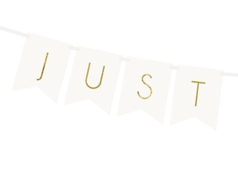 Baner Just Married biały 15x155cm Baner Just Married biały 15x155cm
