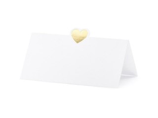 Wizytówki na stół Serce różowe złoto 10x5cm 10szt