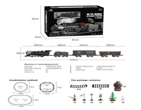 Kolejka R/C z dźwiękiem światłem i dymem