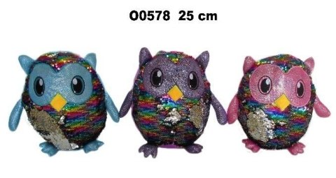 Sowa cekiny 25cm MIX Sowa cekiny 25cm MIX