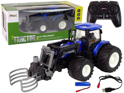 Traktor Zdalnie Sterowany z Chwytnikiem Niebieski Traktor Zdalnie Sterowany z Chwytnikiem Niebieski