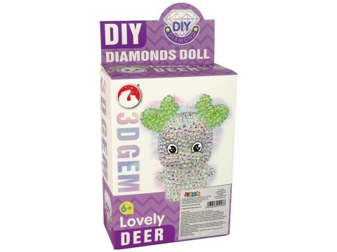 Zestaw DIY Diamentowy Renifer DIY Kryształki Brelok 3D Biały Zestaw DIY Diamentowy Renifer DIY Kryształki Brelok 3D Biały