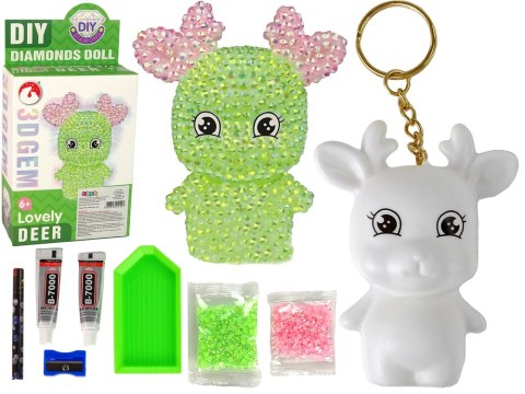 Zestaw DIY Diamentowy Renifer DIY Kryształki Brelok 3D Zielony Zestaw DIY Diamentowy Renifer DIY Kryształki Brelok 3D Zielony