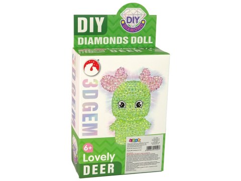 Zestaw DIY Diamentowy Renifer DIY Kryształki Brelok 3D Zielony Zestaw DIY Diamentowy Renifer DIY Kryształki Brelok 3D Zielony