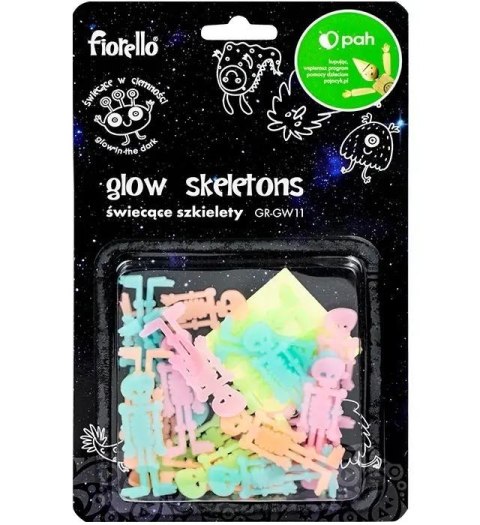 Ozdoby fluorescencyjne Szkielety mix 24szt Ozdoby fluorescencyjne Szkielety mix 24szt