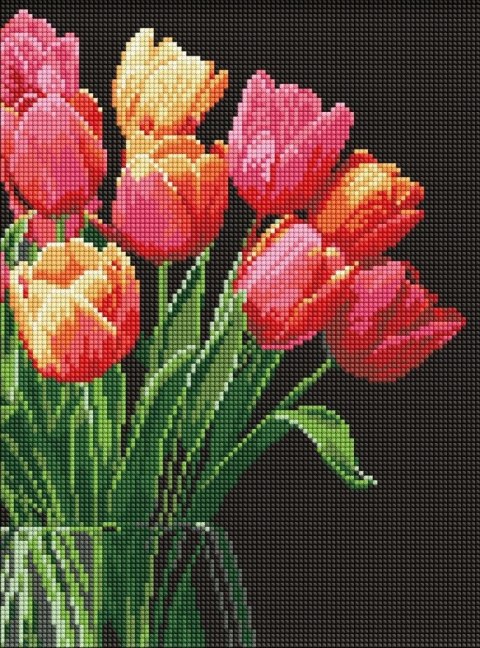 Diamentowa mozaika - Zapach tulipanów 30x40cm
