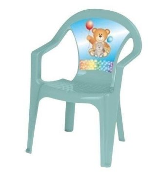 Krzesełko plastikowe pastel turkus