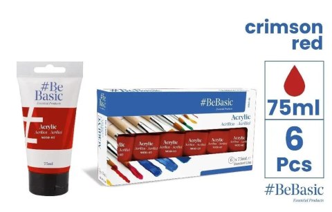 Farba akrylowa - karmazynowa czerwień 75ml (6szt)
