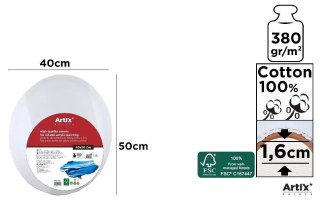 Podobrazie owalne 40x50x1,6cm 380G/m2