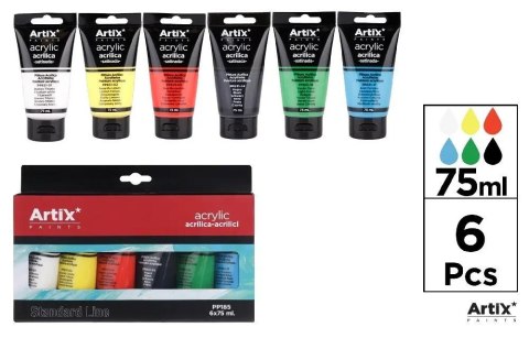 Farba akrylowa 75ml 6 kolorów