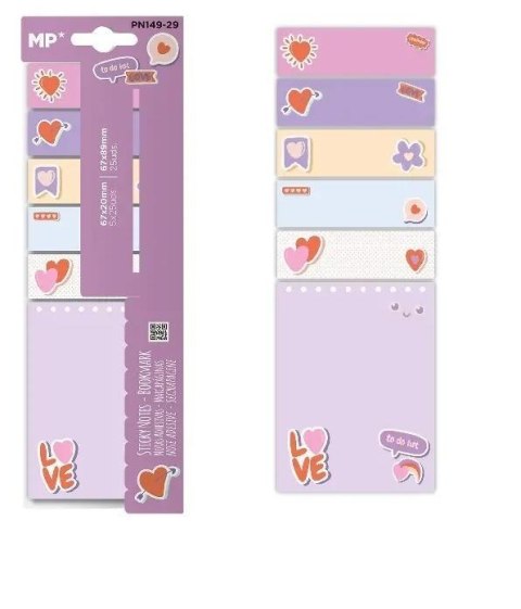 Karteczki samoprzylepne love 6x25szt Karteczki samoprzylepne love 6x25szt
