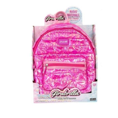 Plecak puff ciemno różowy 22cm
