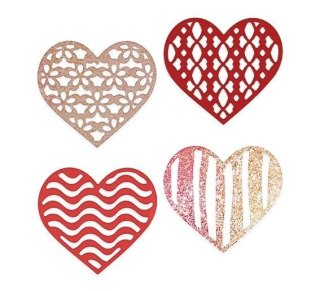 Zestaw wykrojników - Ażurowe serca 4szt