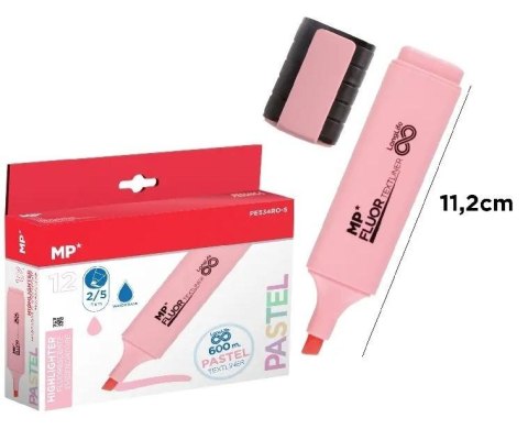 Zakreślacz pastelowy różowy (12szt)