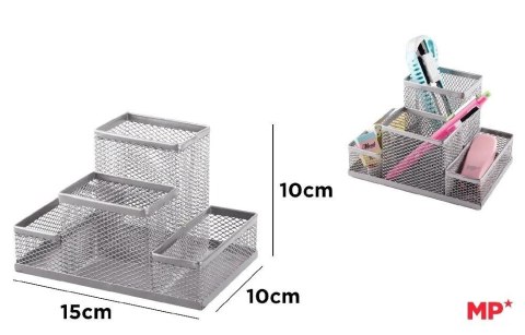 Organizer na biurko siatkowy 15,5x10cm czarny Organizer na biurko siatkowy 15,5x10cm czarny
