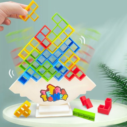 Gra Zręcznościowa Balansująca Wieża Tetris 48 Klocków 22 Karty Kolorowe Gra Zręcznościowa Balansująca Wieża Tetris 48 Klocków 22 Karty Kolorowe