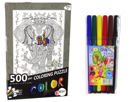 Puzzle Do Kolorowania 500 Elementów Słoń Puzzle Do Kolorowania 500 Elementów Słoń