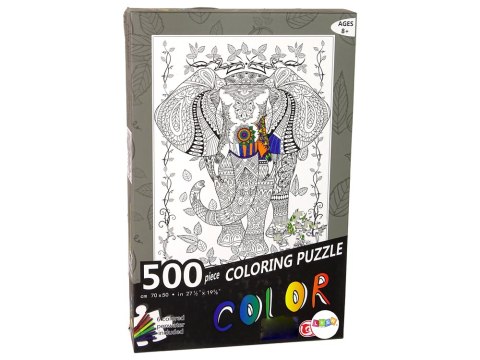 Puzzle Do Kolorowania 500 Elementów Słoń Puzzle Do Kolorowania 500 Elementów Słoń