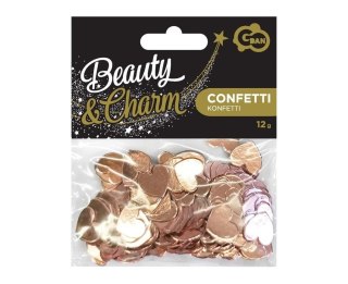 Konfetti papierowe B&C serca różowo-złote 12g