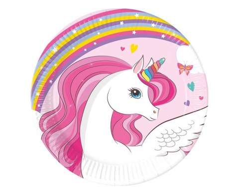 Talerzyki papierowe Unicorn Rainbow 20cm 8szt Talerzyki papierowe Unicorn Rainbow 20cm 8szt