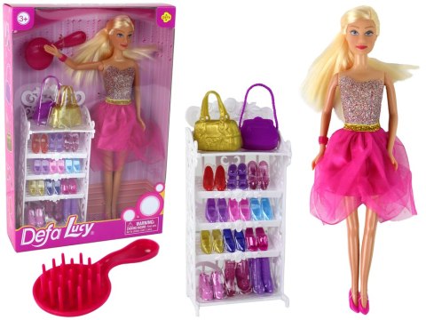 Lalka Lucy Sukienka Różowa Brokatowa Zestaw Buty Lalka Lucy Sukienka Różowa Brokatowa Zestaw Buty