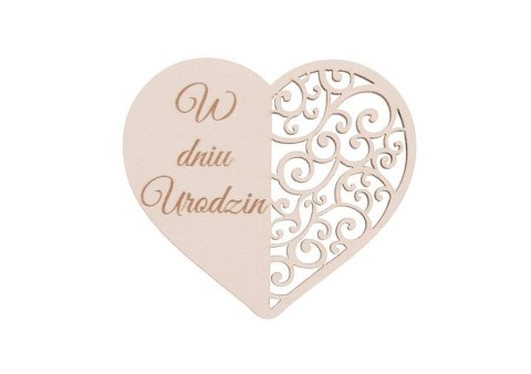 Drewniany napis - W dniu urodzin 5szt biały