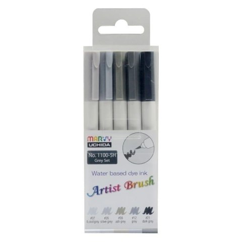 Flamastry Artist Brush Grey 5 kolorów Flamastry Artist Brush Grey 5 kolorów