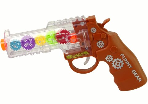 Pistolet Kolorowe Światła Dźwięk Brązowy Pistolet Kolorowe Światła Dźwięk Brązowy