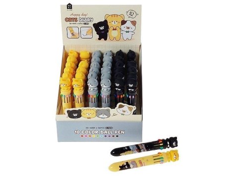 Długopis 10-kolorowy koty (36szt)