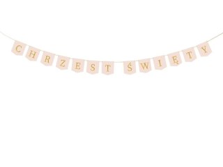 Baner Chrzest Święty jasny różowy 2m