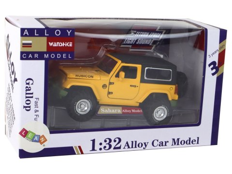 Auto Terenowe Napęd Frykcyjny Na Baterie Metalowy Żółty 1:32 Auto Terenowe Napęd Frykcyjny Na Baterie Metalowy Żółty 1:32