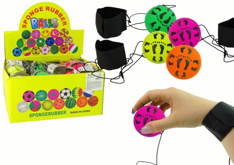 Piłka PU Na Gumce 6 cm 4 Kolory Stópki Piłka PU Na Gumce 6 cm 4 Kolory Stópki