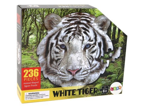 Puzzle 236 Elementów Kształt Głowy Białego Tygrysa Puzzle 236 Elementów Kształt Głowy Białego Tygrysa