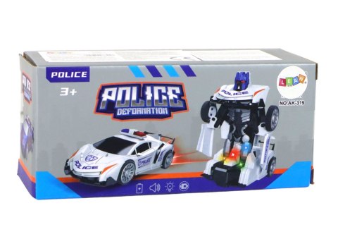 Samochód-Robot Policja Biały 2w1 Transformacja Samochód-Robot Policja Biały 2w1 Transformacja