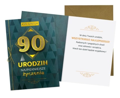 Karnet B6 Urodziny 90 męskie