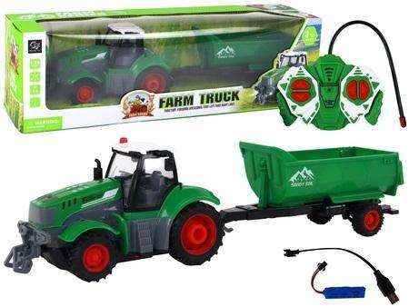 Traktor z przyczepą R/C zielony zdalnie sterowany Traktor z przyczepą R/C zielony zdalnie sterowany