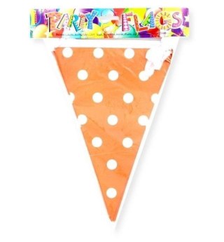Girlanda flagi w kropki pomarańczowa 27.5cmx6m