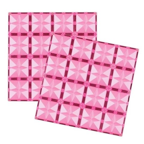 Klocki magnetyczne 2 płyty różowe 30x30 cm Klocki magnetyczne 2 płyty różowe 30x30 cm