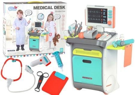 Zestaw małego doktora wózek lekarski RTG EKG Zestaw małego doktora wózek lekarski RTG EKG