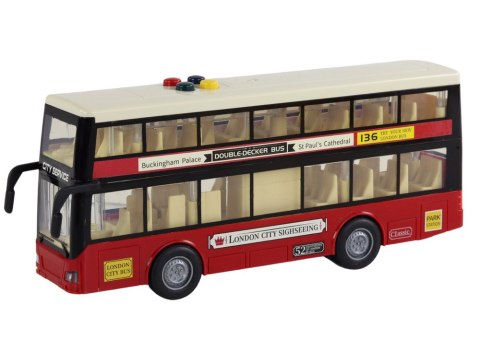 Autobus Piętrowy Miejski Światła Dźwięki Czerwony 1:16 Autobus Piętrowy Miejski Światła Dźwięki Czerwony 1:16